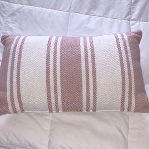 Cute pink and white throw pillow!